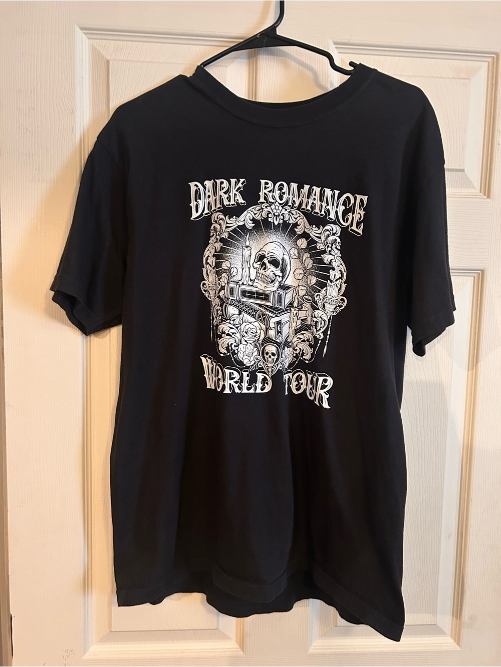 Comfort Colors Black Short Sleeve Tee with White Skull Graphic
